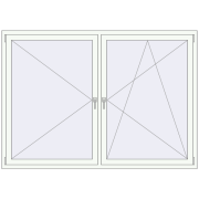 REHAU ENERGY-SAVING SYNEGO MD 2050x1450 mm RAL 9016 Traffic white two-sided
