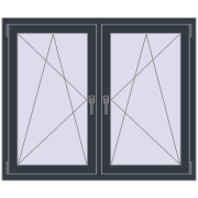 REHAU ENERGY-SAVING SYNEGO MD 1305x1070 mm ANTHRACITE_GREY_STRUKTURAL dwustronny