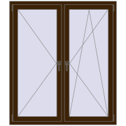 REHAU OPTIMUM EURO-DESIGN 70 1300x1500 mm DARK_OAK two-sided