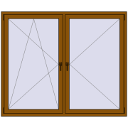 REHAU ENERGY-SAVING SYNEGO MD 1800x1500 mm GOLDEN OAK two-sided