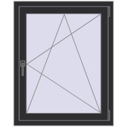 REHAU OPTIMUM EURO-DESIGN 70 800x1000 mm ANTHRACITE_GREY_GLATT two-sided