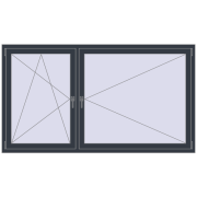 REHAU ENERGY-SAVING SYNEGO MD 2050x1150 mm ANTHRACITE_GREY_STRUKTURAL dwustronny