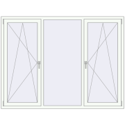REHAU ENERGY-SAVING SYNEGO MD 2000x1500 mm RAL 9016 Traffic white two-sided