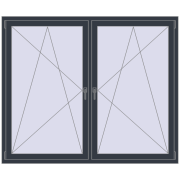REHAU OPTIMUM EURO-DESIGN 70 1750x1500 mm ANTHRACITE_GREY_STRUKTURAL two-sided