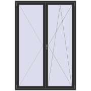 REHAU OPTIMUM EURO-DESIGN 70 1500x2200 mm ANTHRACITE_GREY_GLATT two-sided
