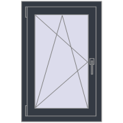REHAU OPTIMUM EURO-DESIGN 70 600x900 mm ANTHRACITE_GREY_STRUKTURAL two-sided
