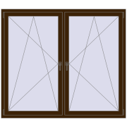 Okna skrzydłowe 1840x1535 mm REHAU ENERGY-SAVING SYNEGO MD DARK_OAK dwustronny