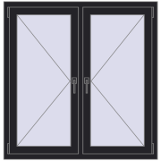 REHAU ENERGY-SAVING SYNEGO MD 1170x1200 mm BLACK_ULTI-MATT two-sided