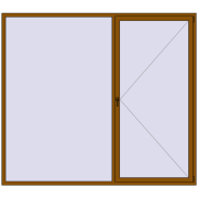 REHAU OPTIMUM EURO-DESIGN 70 2600x2300 mm GOLDEN OAK dwustronny