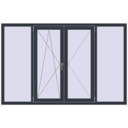 REHAU OPTIMUM EURO-DESIGN 70 2000x1295 mm ANTHRACITE_GREY_STRUKTURAL two-sided