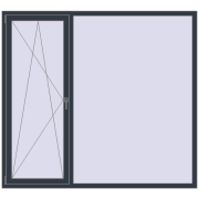REHAU RENOVATION EURO 70 1980x1800 mm ANTHRACITE_GREY_STRUKTURAL two-sided