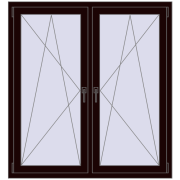 REHAU ENERGY-SAVING SYNEGO MD 1305x1415 mm CHOCOLATE_BROWN dwustronny