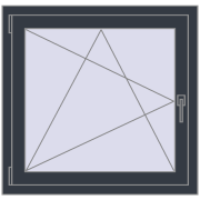 REHAU OPTIMUM EURO-DESIGN 70 870x830 mm ANTHRACITE_GREY_STRUKTURAL two-sided