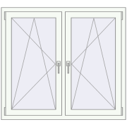 Tilt-and-Turn 1200x1100 mm REHAU ENERGY-SAVING SYNEGO MD RAL 9016 Traffic white two-sided