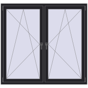 REHAU ENERGY-SAVING SYNEGO MD 1590x1460 mm BLACK_ULTI-MATT dwustronny REHAU ENERGY-SAVING SYNEGO MD 1590x1460 mm BLACK_ULTI-MATT dwustronny