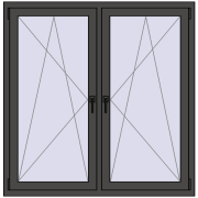 REHAU ENERGY-SAVING SYNEGO MD 1350x1370 mm BASALT_GREY dwustronny