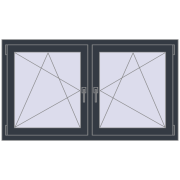 REHAU OPTIMUM EURO-DESIGN 70 1400x800 mm ANTHRACITE_GREY_STRUKTURAL two-sided