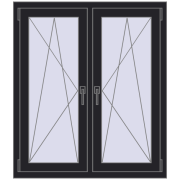 Okna skrzydłowe 1020x1160 mm REHAU ENERGY-SAVING SYNEGO MD BLACK_ULTI-MATT dwustronny