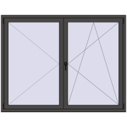 REHAU ENERGY-SAVING SYNEGO MD 1800x1400 mm BASALT_GREY two-sided
