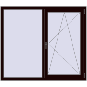 REHAU OPTIMUM EURO-DESIGN 70 1500x1300 mm CHOCOLATE_BROWN two-sided