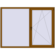 REHAU ENERGY-SAVING SYNEGO MD 2000x1500 mm GOLDEN OAK two-sided