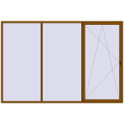 REHAU ENERGY-SAVING SYNEGO MD 3500x2350 mm GOLDEN OAK two-sided