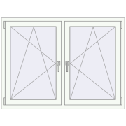 REHAU OPTIMUM EURO-DESIGN 70 1350x1000 mm RAL 9016 Traffic white two-sided