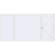 REHAU ENERGY-SAVING SYNEGO MD 2800x1400 mm RAL 9016 Traffic white two-sided