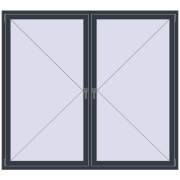 REHAU OPTIMUM EURO-DESIGN 70 2000x1800 mm ANTHRACITE_GREY_STRUKTURAL two-sided
