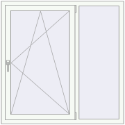 REHAU OPTIMUM EURO-DESIGN 70 1300x1300 mm RAL 9016 Traffic white two-sided