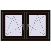 Okna skrzydłowe 1065x635 mm REHAU ENERGY-SAVING SYNEGO MD BLACK_BROWN dwustronny