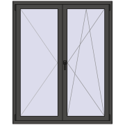 REHAU ENERGY-SAVING SYNEGO MD 1300x1600 mm BASALT_GREY two-sided