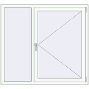 REHAU OPTIMUM EURO-DESIGN 70 1360x1250 mm RAL 9016 Traffic white two-sided