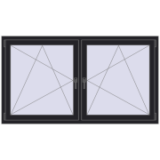 Tilt-and-Turn 1770x995 mm REHAU ENERGY-SAVING SYNEGO MD BLACK_ULTI-MATT two-sided Tilt-and-Turn 1770x995 mm REHAU ENERGY-SAVING SYNEGO MD BLACK_ULTI-MATT two-sided