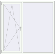 REHAU OPTIMUM EURO-DESIGN 70 1735x1700 mm RAL 9016 Traffic white two-sided