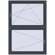 REHAU ENERGY-SAVING SYNEGO MD 1200x1700 mm ANTHRACITE_GREY_STRUKTURAL two-sided