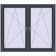 REHAU ENERGY-SAVING SYNEGO MD 1455x1310 mm ANTHRACITE_GREY_STRUKTURAL dwustronny