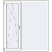 REHAU ENERGY-SAVING SYNEGO MD 1500x1700 mm RAL 9016 Traffic white two-sided