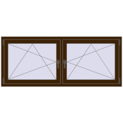 Okna skrzydłowe 1830x740 mm REHAU ENERGY-SAVING SYNEGO MD DARK_OAK dwustronny