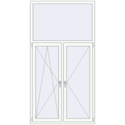 REHAU OPTIMUM EURO-DESIGN 70 1230x2330 mm RAL 9016 Traffic white two-sided