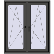 Okna skrzydłowe 1080x1175 mm REHAU ENERGY-SAVING SYNEGO MD BASALT_GREY dwustronny