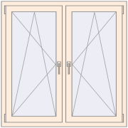 REHAU OPTIMUM EURO-DESIGN 70 1150x1200 mm CREAME_WHITE_50L-2 dwustronny