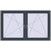 REHAU ENERGY-SAVING SYNEGO MD 1785x1055 mm ANTHRACITE_GREY_STRUKTURAL dwustronny