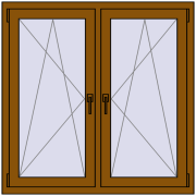 REHAU OPTIMUM EURO-DESIGN 70 1150x1150 mm GOLDEN OAK two-sided