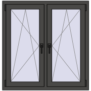 Okna skrzydłowe 1095x1085 mm REHAU ENERGY-SAVING SYNEGO MD BASALT_GREY dwustronny