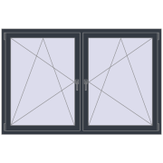 REHAU ENERGY-SAVING SYNEGO MD 1785x1160 mm ANTHRACITE_GREY_STRUKTURAL dwustronny