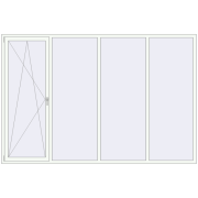 REHAU OPTIMUM EURO-DESIGN 70 3000x2000 mm RAL 9016 Traffic white two-sided