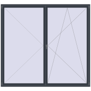 REHAU OPTIMUM EURO-DESIGN 70 2600x2400 mm ANTHRACITE_GREY_STRUKTURAL two-sided