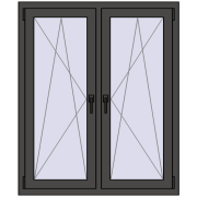 Okna skrzydłowe 1065x1250 mm REHAU ENERGY-SAVING SYNEGO MD BASALT_GREY dwustronny