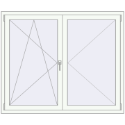REHAU OPTIMUM EURO-DESIGN 70 1500x1250 mm RAL 9016 Traffic white two-sided